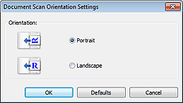 figure: Document Scan Orientation Settings dialog box