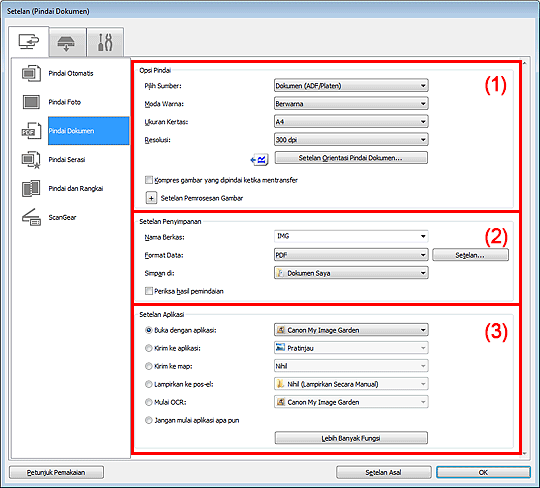 gambar: Kotak dialog Setelan