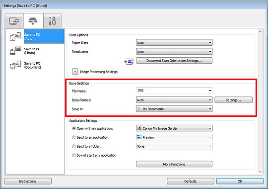 slika: pogovorno okno Nastavitve