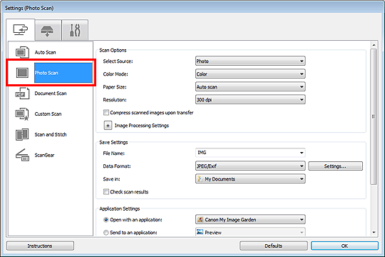 attēls: dialoglodziņš Iestatījumi