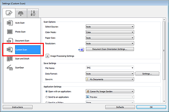 slika: pogovorno okno Nastavitve