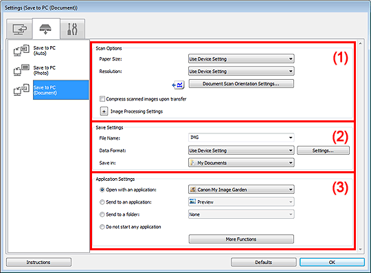 slika: pogovorno okno Nastavitve
