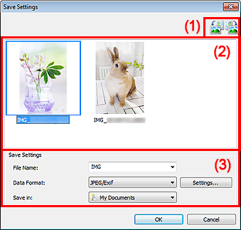 slika: pogovorno okno Shranjevanje nastavitev