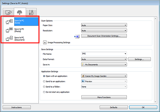 slika: pogovorno okno Nastavitve