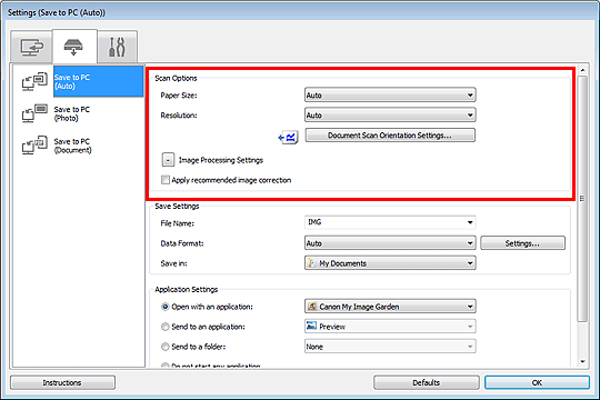 slika: pogovorno okno Nastavitve