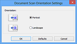 figure: Document Scan Orientation Settings dialog box