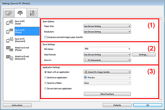 pav.: Parametrų dialogo langas