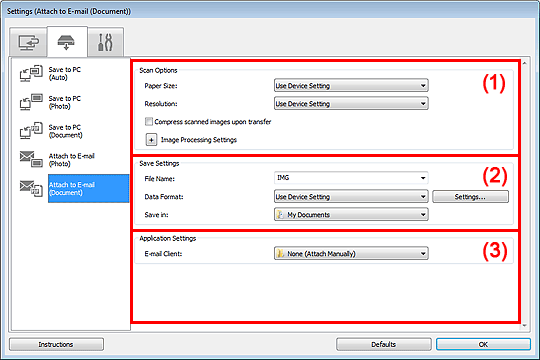 pav.: Parametrų dialogo langas
