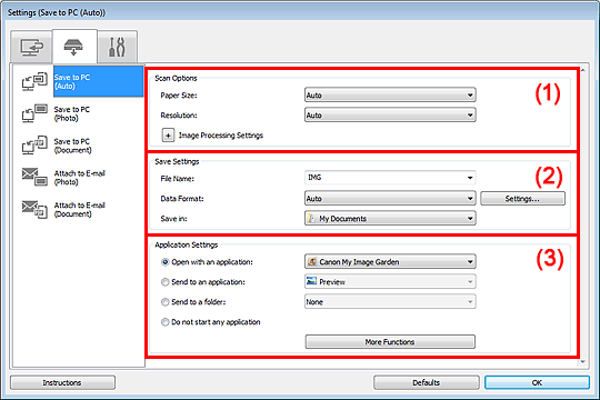 slika: pogovorno okno Nastavitve