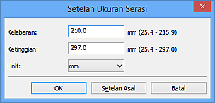 gambar: Kotak dialog Setelan Ukuran Serasi