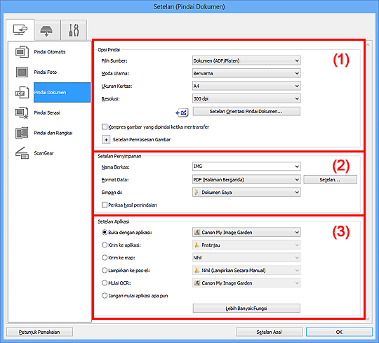 gambar: Kotak dialog Setelan