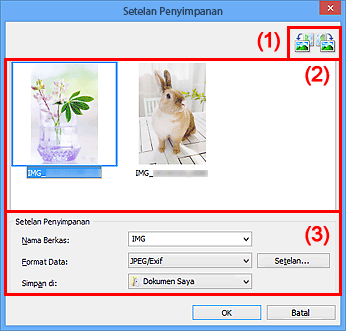 gambar: Kotak dialog Setelan Penyimpanan