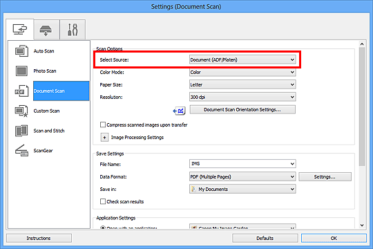 slika: pogovorno okno Nastavitve