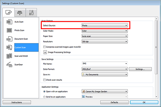 Imagen: cuadro de diálogo Configuración