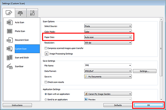 Imagen: cuadro de diálogo Configuración