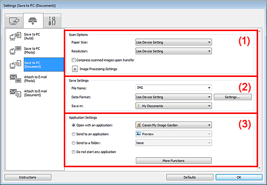 Imagen: cuadro de diálogo Configuración