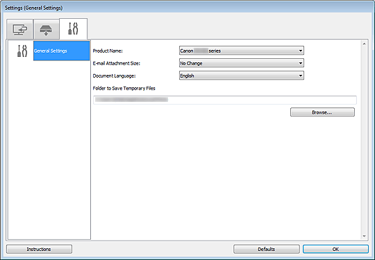 Imagen: cuadro de diálogo Configuración