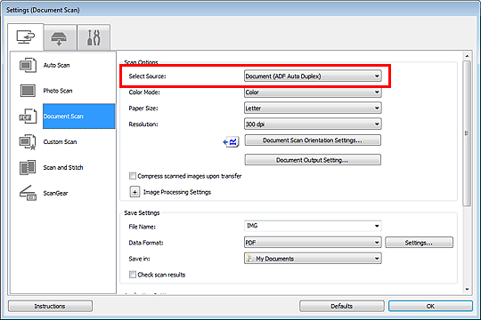 Imagen: cuadro de diálogo Configuración