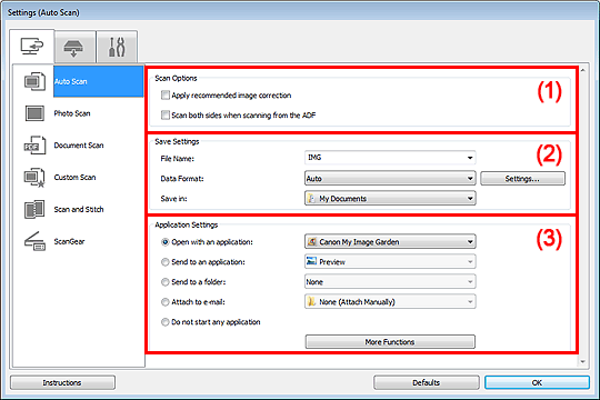 attēls: dialoglodziņš Iestatījumi
