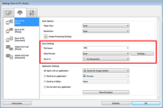 slika: pogovorno okno Nastavitve