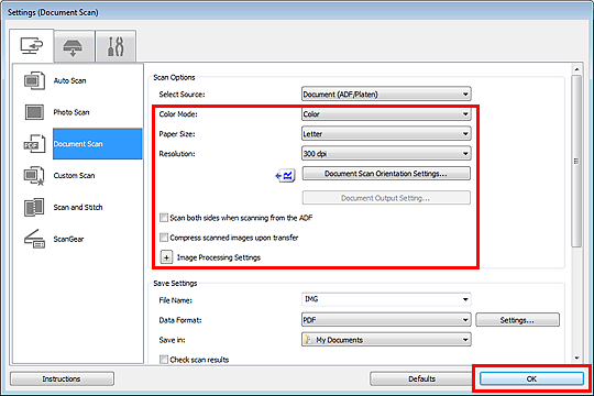 slika: pogovorno okno Nastavitve