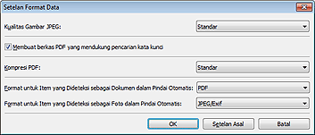 gambar: Kotak dialog Setelan Format Data