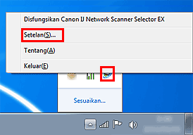 gambar: Menu IJ Network Scanner Selector EX