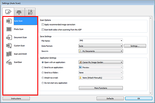 pav.: Parametrų dialogo langas