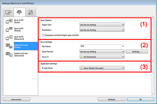 pav.: Parametrų dialogo langas
