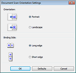 attēls: dialoglodziņš Dokum. skenēšanas orientējuma iestat.