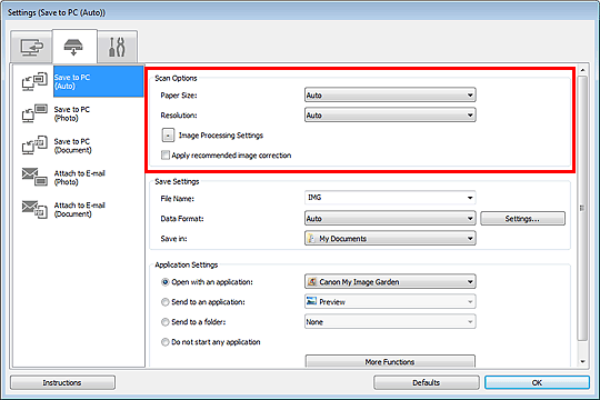 slika: pogovorno okno Nastavitve