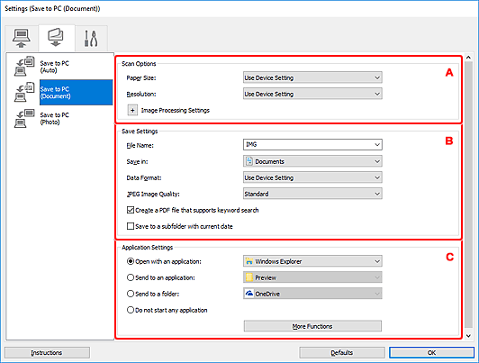 Imagen: cuadro de diálogo Configuración