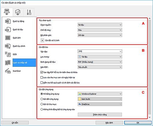 hình: Hộp thoại Cài đặt