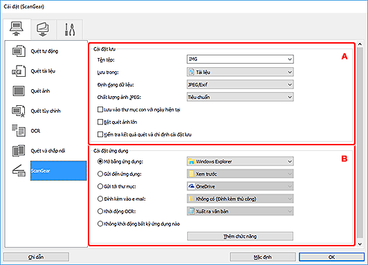 hình: Hộp thoại Cài đặt