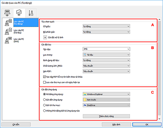 hình: Hộp thoại Cài đặt