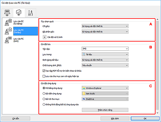hình: Hộp thoại Cài đặt