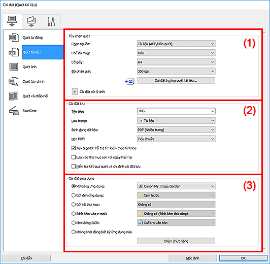 hình: Hộp thoại Cài đặt