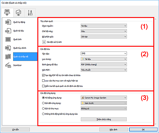 hình: Hộp thoại Cài đặt