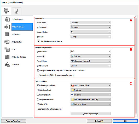 gambar: Kotak dialog Setelan