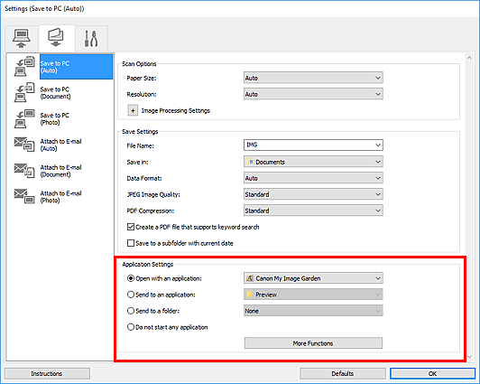 Imagen: cuadro de diálogo Configuración