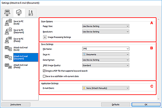 Imagen: cuadro de diálogo Configuración