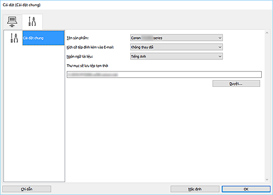 hình: Hộp thoại Cài đặt