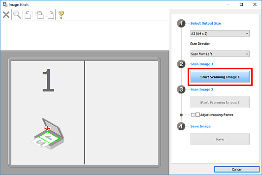 figure: Image Stitch window