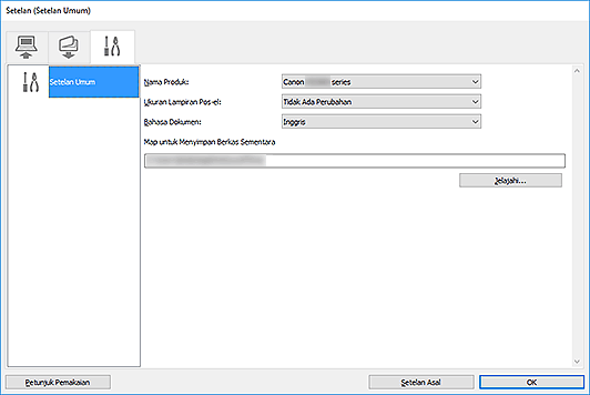 gambar: Kotak dialog Setelan