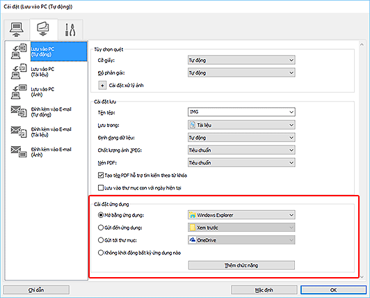 hình: Hộp thoại Cài đặt