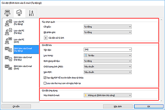 hình: Hộp thoại Cài đặt