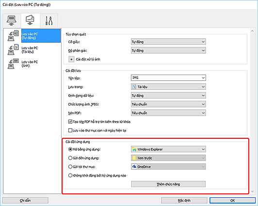 hình: Hộp thoại Cài đặt