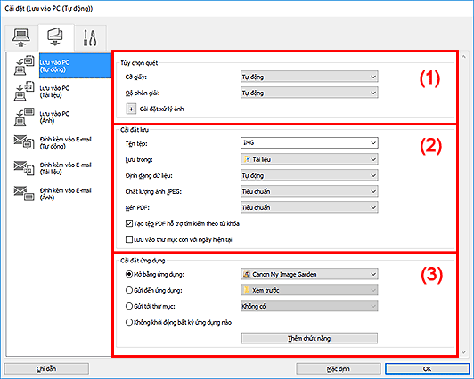 hình: Hộp thoại Cài đặt
