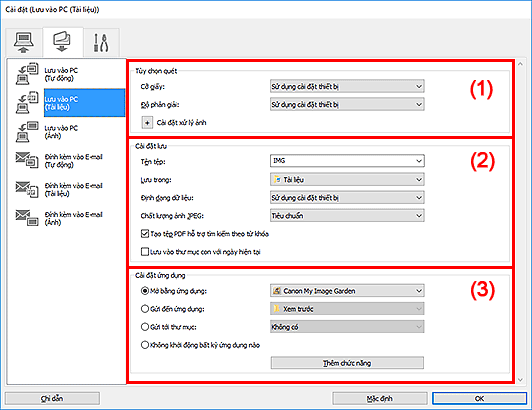 hình: Hộp thoại Cài đặt