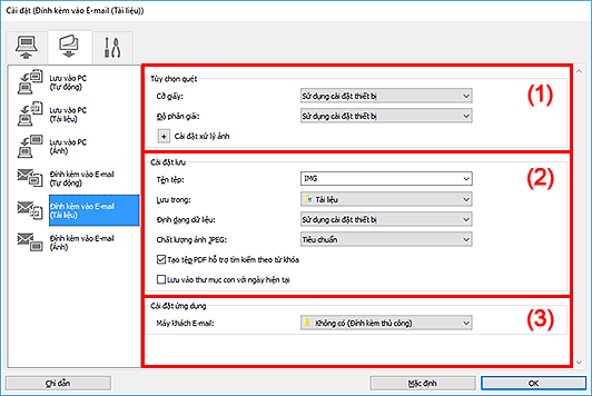 hình: Hộp thoại Cài đặt